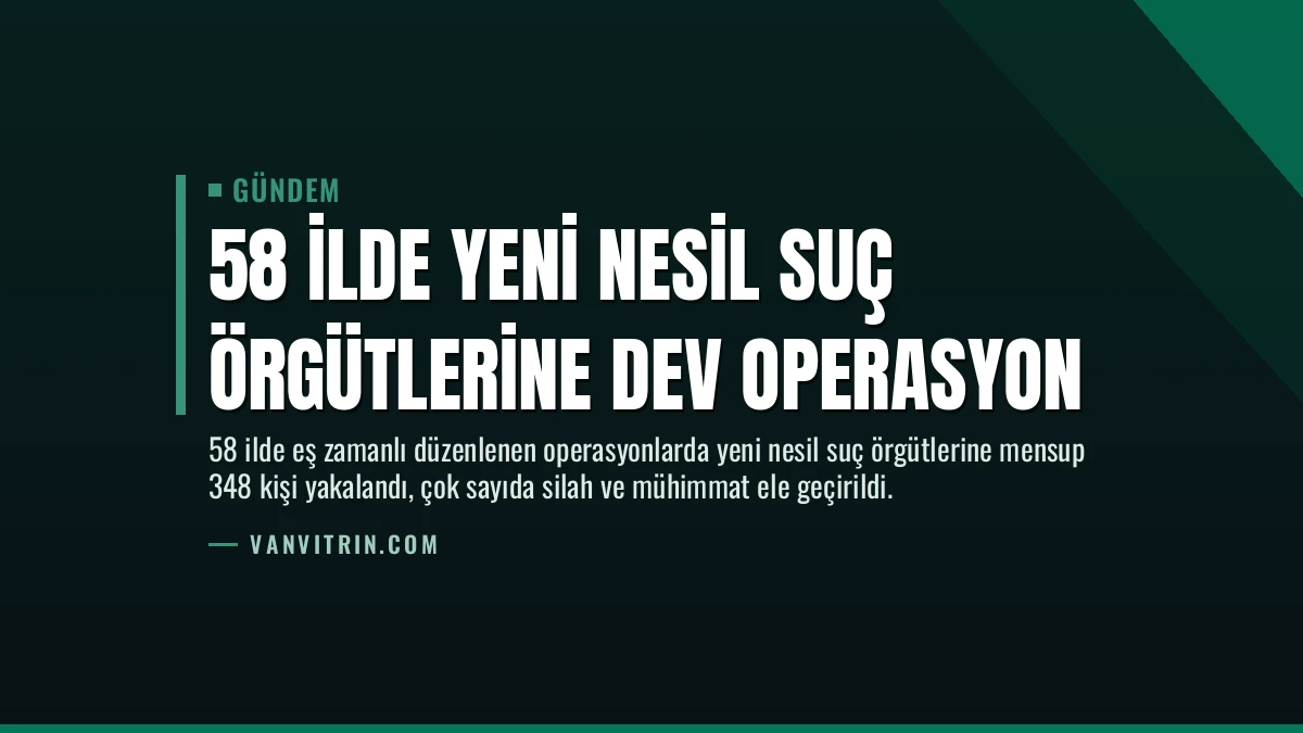 58 İlde Yeni Nesil Suç Örgütlerine Dev Operasyon