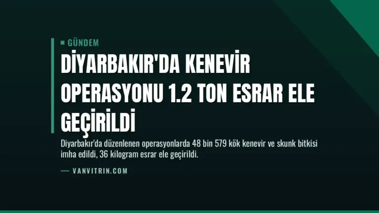 Diyarbakır’da Kenevir Operasyonu 1.2 Ton Esrar Ele Geçirildi