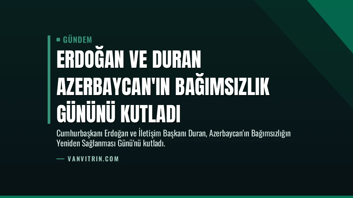 Erdoğan ve Duran Azerbaycan’ın Bağımsızlık Gününü Kutladı
