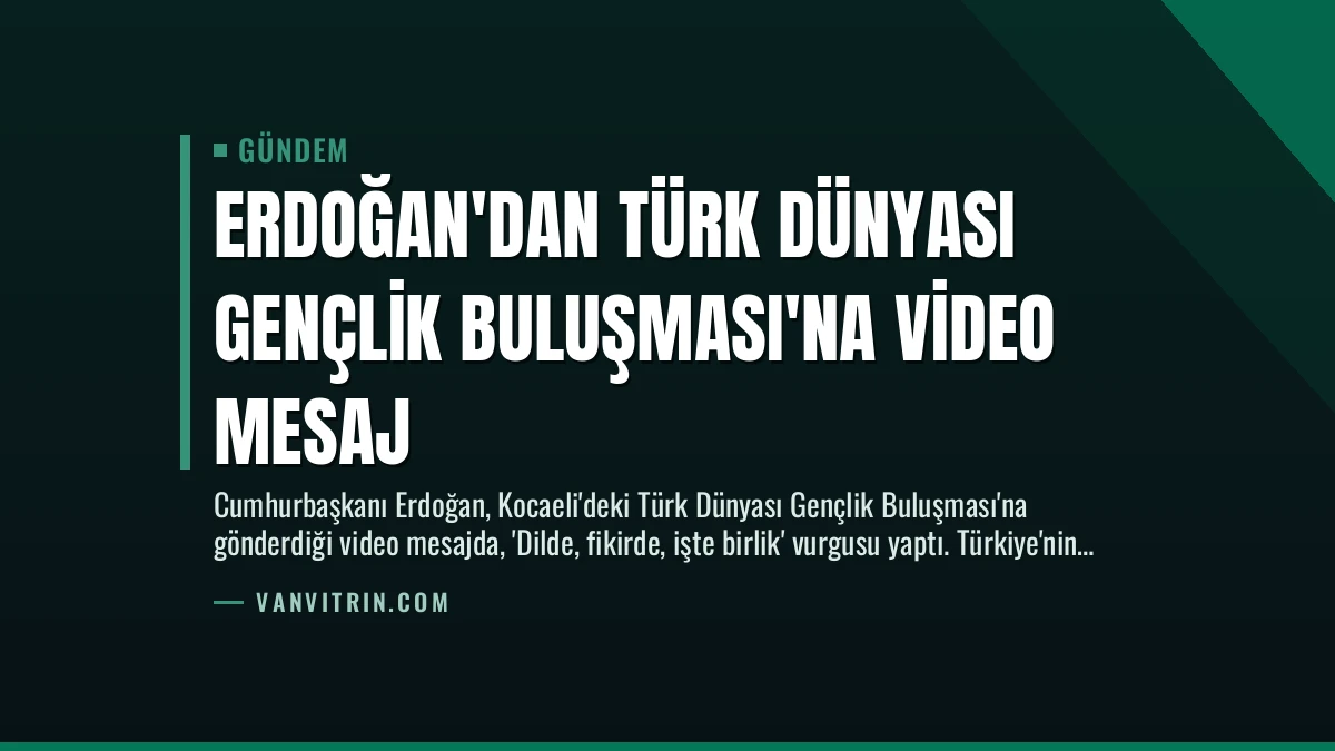 Erdoğan’dan Türk Dünyası Gençlik Buluşması’na Video Mesaj