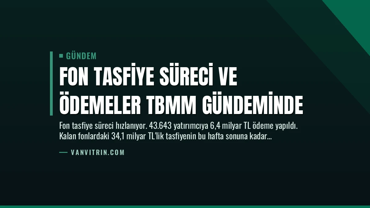 Fon Tasfiye Süreci ve Ödemeler TBMM Gündeminde