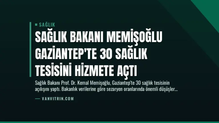 Sağlık Bakanı Memişoğlu Gaziantep’te 30 Sağlık Tesisini Hizmete Açtı