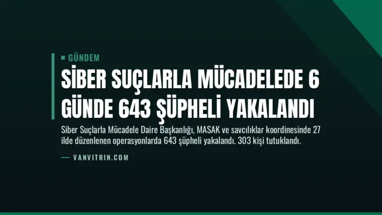 Siber Suçlarla Mücadelede 6 Günde 643 Şüpheli Yakalandı