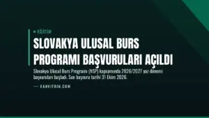 Slovakya Ulusal Burs Programı Başvuruları Açıldı