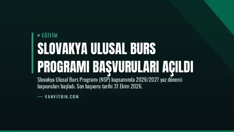 Slovakya Ulusal Burs Programı Başvuruları Açıldı
