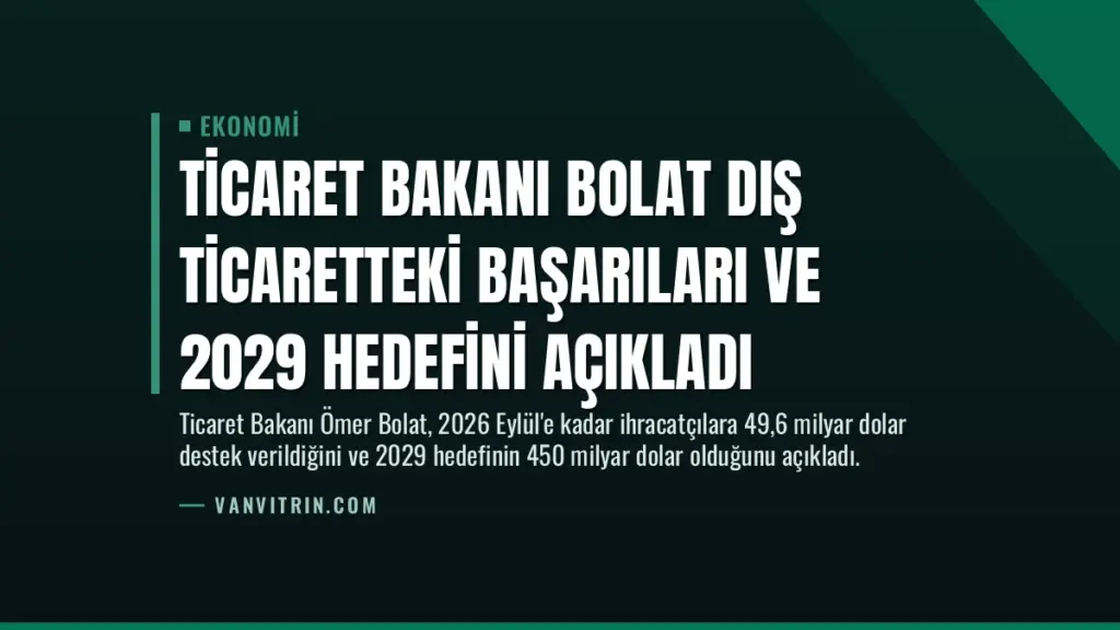 Ticaret Bakanı Bolat Dış Ticaretteki Başarıları ve 2029 Hedefini Açıkladı