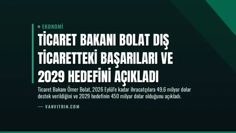 Ticaret Bakanı Bolat Dış Ticaretteki Başarıları ve 2029 Hedefini Açıkladı