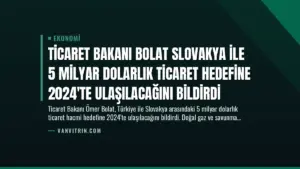 Ticaret Bakanı Bolat Slovakya İle 5 Milyar Dolarlık Ticaret Hedefine 2024’te Ulaşılacağını Bildirdi