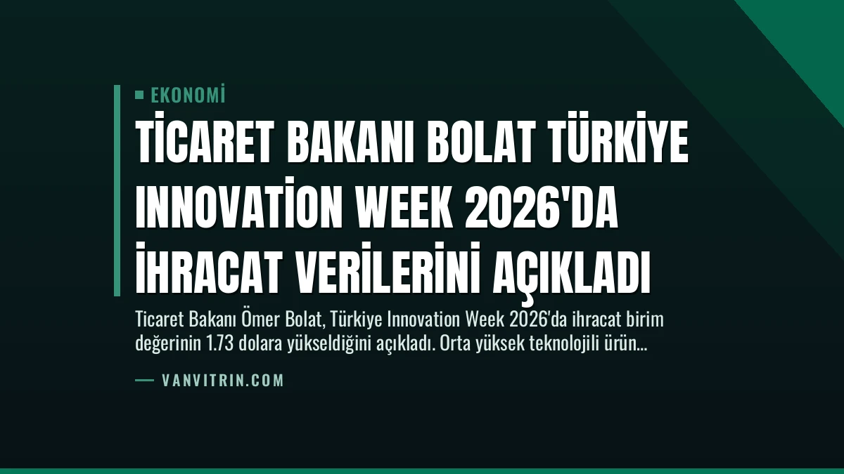 Ticaret Bakanı Bolat Türkiye Innovation Week 2026’da İhracat Verilerini Açıkladı