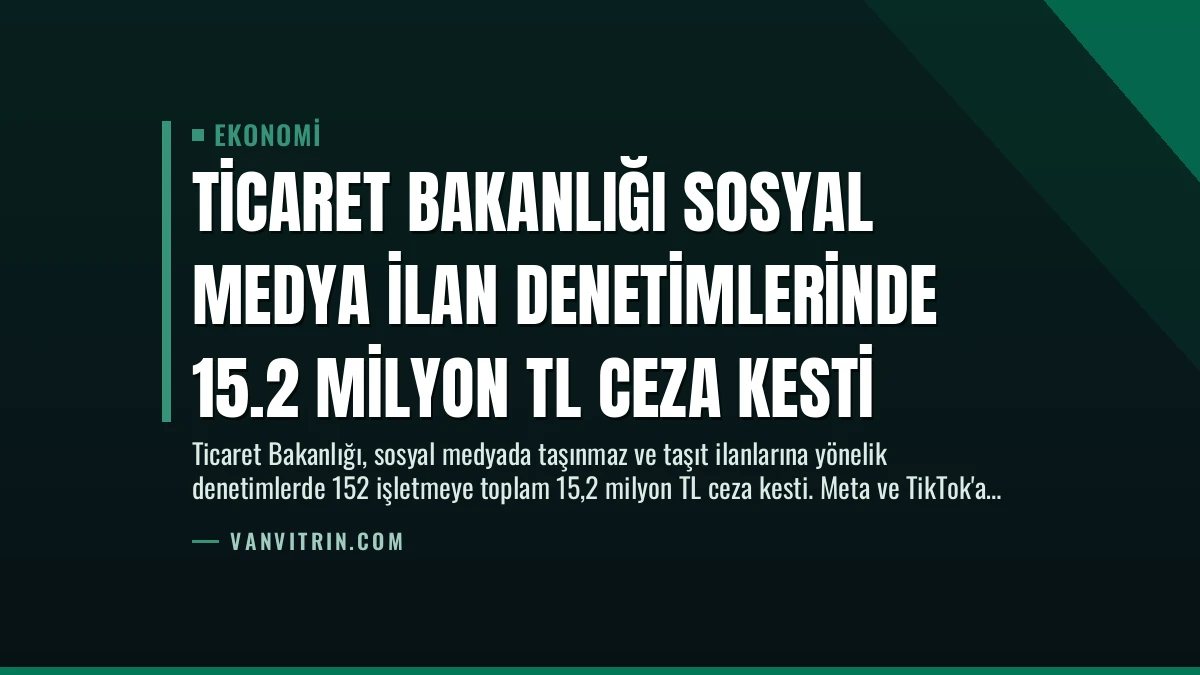 Ticaret Bakanlığı Sosyal Medya İlan Denetimlerinde 15.2 Milyon TL Ceza Kesti