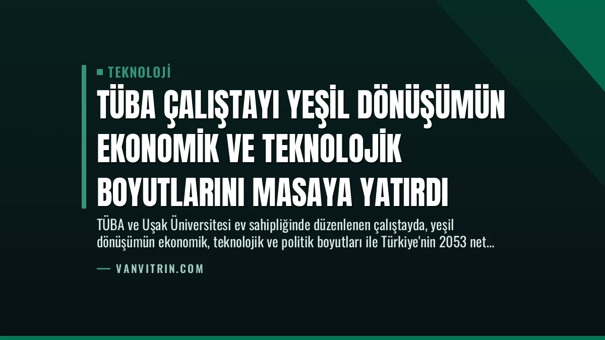 TÜBA Çalıştayı Yeşil Dönüşümün Ekonomik ve Teknolojik Boyutlarını Masaya Yatırdı