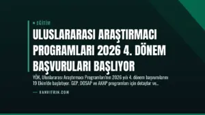 Uluslararası Araştırmacı Programları 2026 4. Dönem Başvuruları Başlıyor
